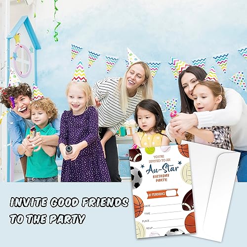 Miniatura 5 de Tarjetas de invitaciones para fiesta de cumpleaños mexicana, suministros de fiesta de cactus de tacos para niños, niños o niñas, 20 invitaciones de