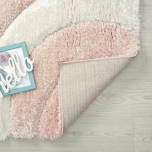 Miniatura 10 de LUXE WEAVERS Lantanas Collection 7070 - Alfombra geométrica moderna de 5 x 7 pulgadas, color rosa