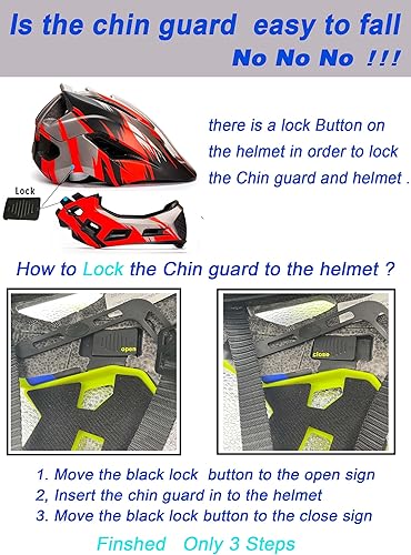 Miniatura 9 de Cascos de cara completa para niños, casco de bicicleta MTB Mountain BMX Multi-Sport desmontable de niños pequeños a jóvenes, certificado CPSC