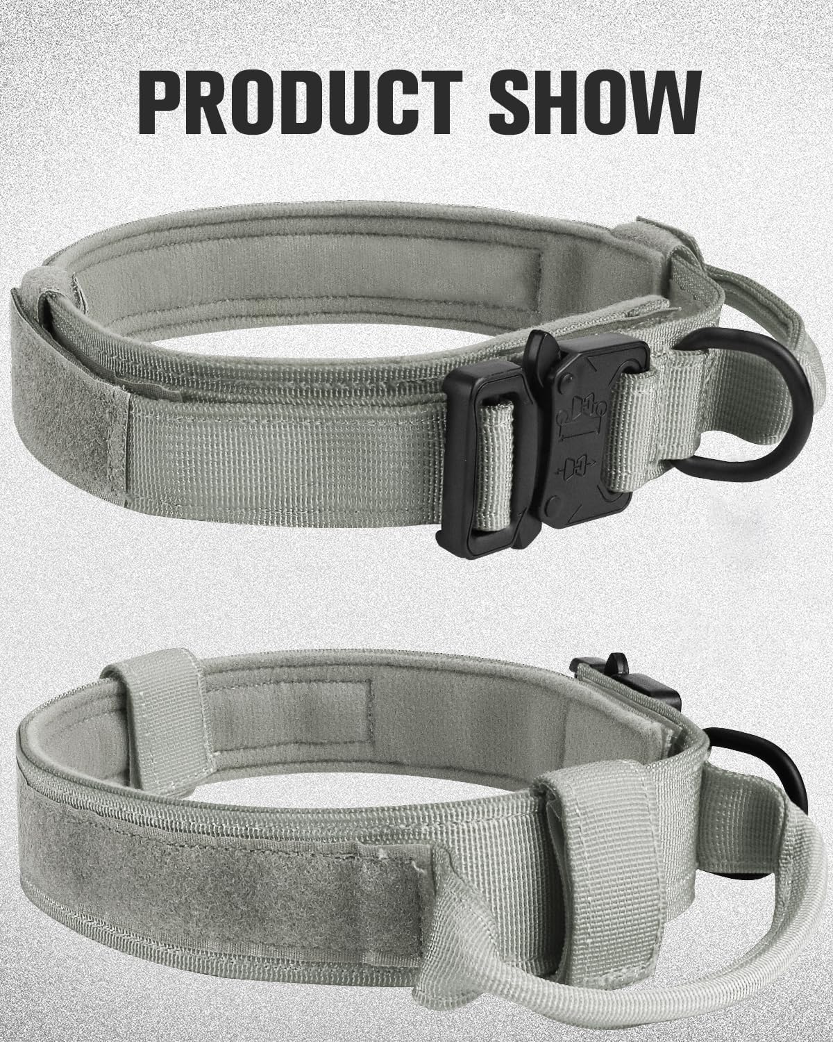 Collare Tattico Per Cane Taglia Media - In Nylon, Con Fibbia Metallo, Regolabile, Turchese, Misura M - Foto 11