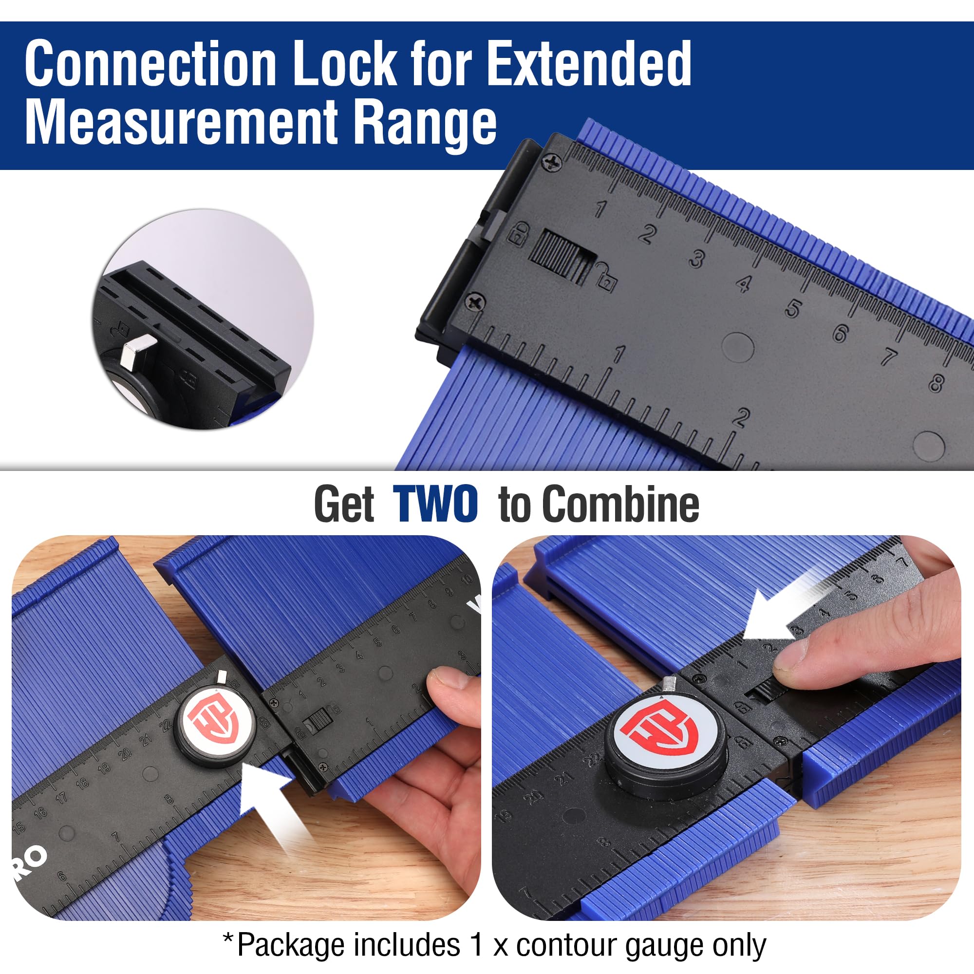 WORKPRO 1-Pack 25 CM Contour Gauge Duplicator, Marking Gauge with Lock - Image 4
