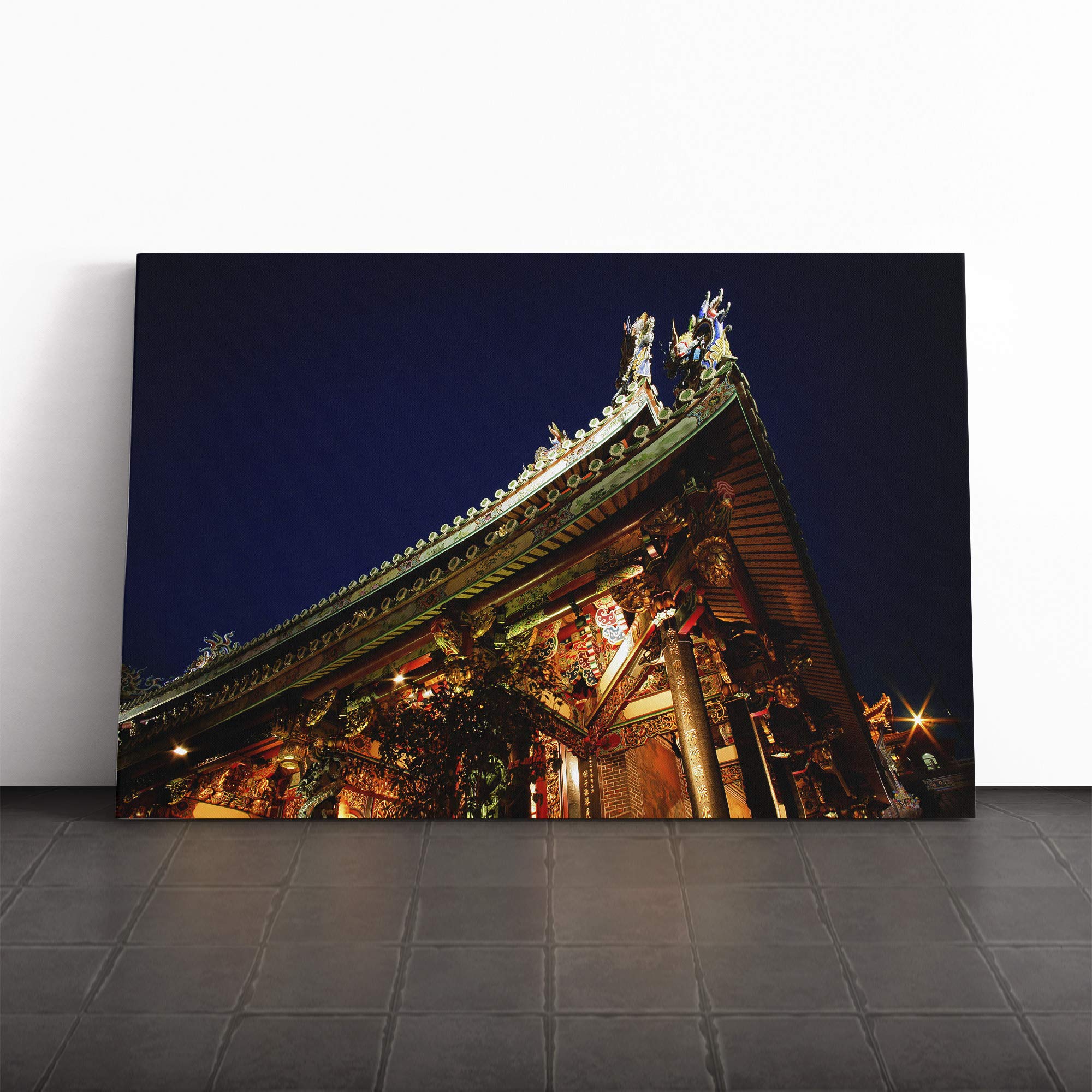 Architecture Oriental (23) Canvas Print | Gallery Wrapped 30mm Frame Wall Art | 20x14 inches | Ready to Hang | Modern Cityscape Picture | Living Room Bedroom Lounge Office