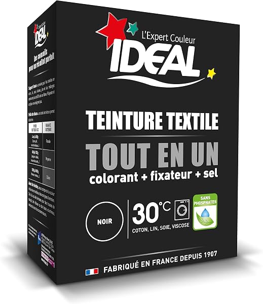 Ideal Teinture Textile Tout en un 230 g Noir - 1