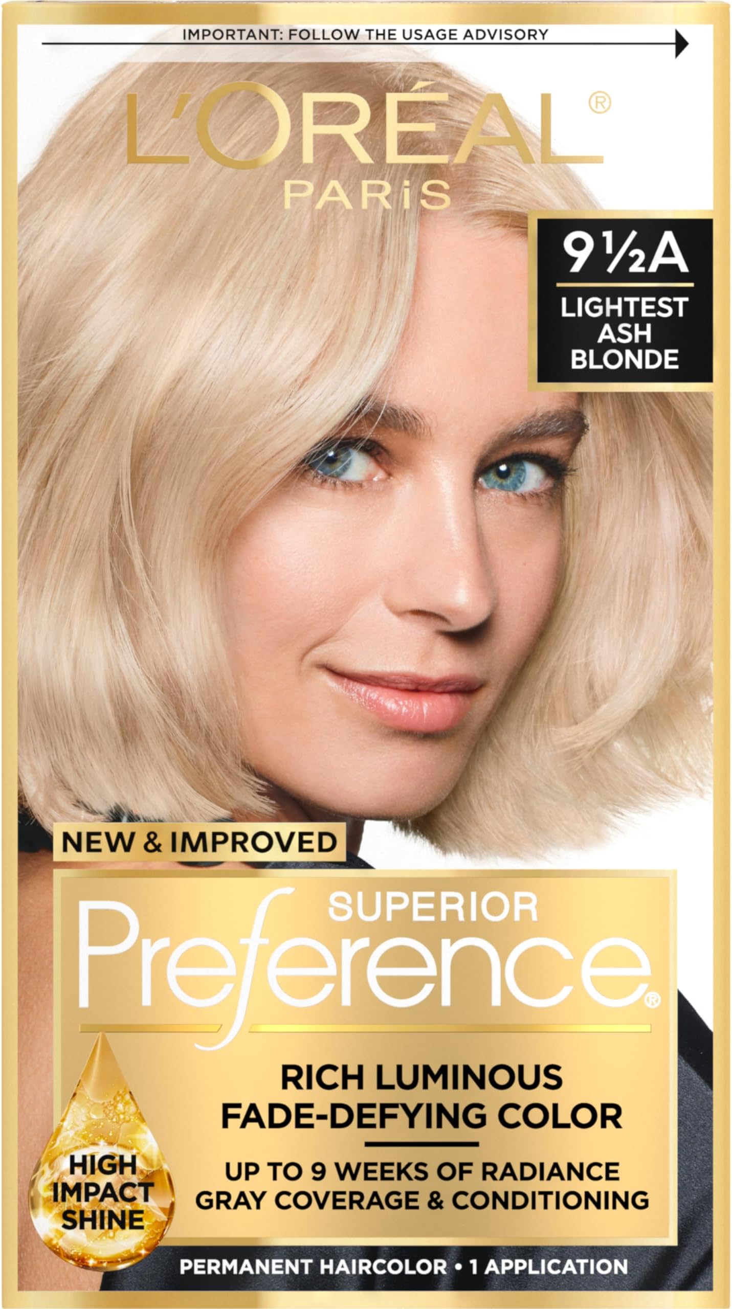 L'Oreal Preference Hair Color #9.5A Lightest Ash Blonde (Parallel Import)