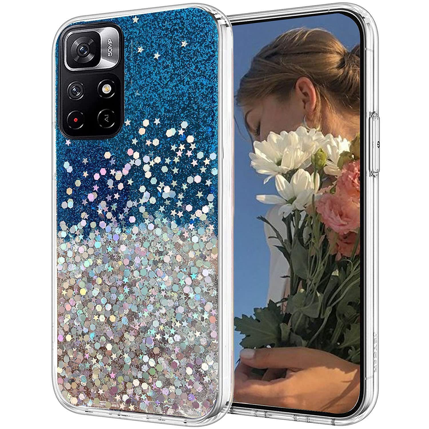 KC Back Cover for Mi Redmi Note 11T 5G, Dry Fixed Glitter Bling Ultra Thin TPU Sparkle Stars Epoxy Silicone Girls Women Case (Blue) (B09S362FHN) Amazon Price History, Amazon Price Tracker