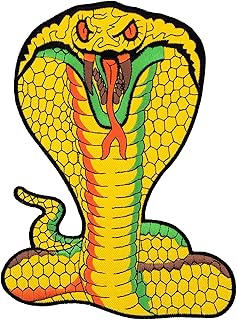Parche grande para la espalda de Cobra, color amarillo, 14 x 18,8 cm, bordado para motociclista, parche para la espalda, XXL, parche de serpiente para chaquetas de moto, chalecos de cuero, bordado de