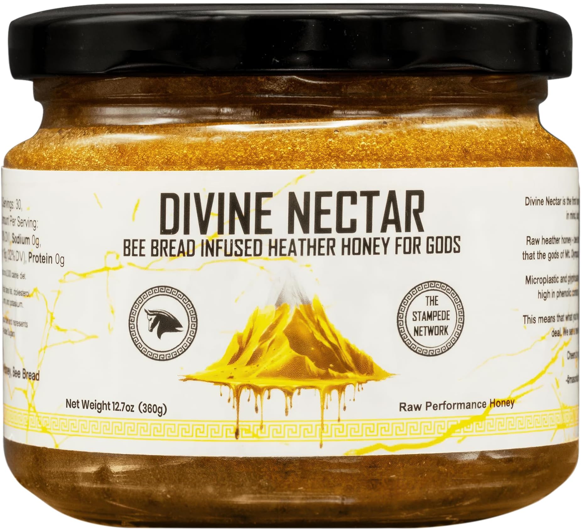 Divine Nectar Spartan Bee Bread Infused Heather Honey | Supercharged Performance, Recovery, and Vitality | 100% Raw and Pure