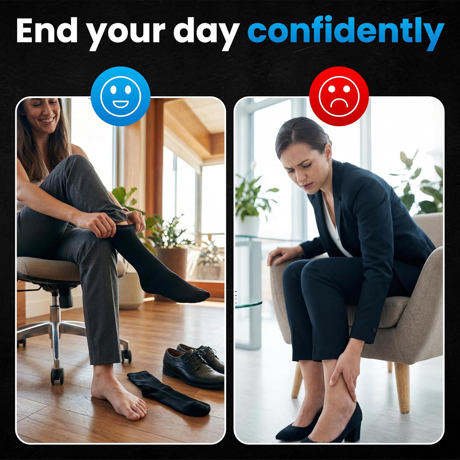 CopperJoint Cooling Athletic Socks, Moisture Wicking Performance Socks, 3 Pairs