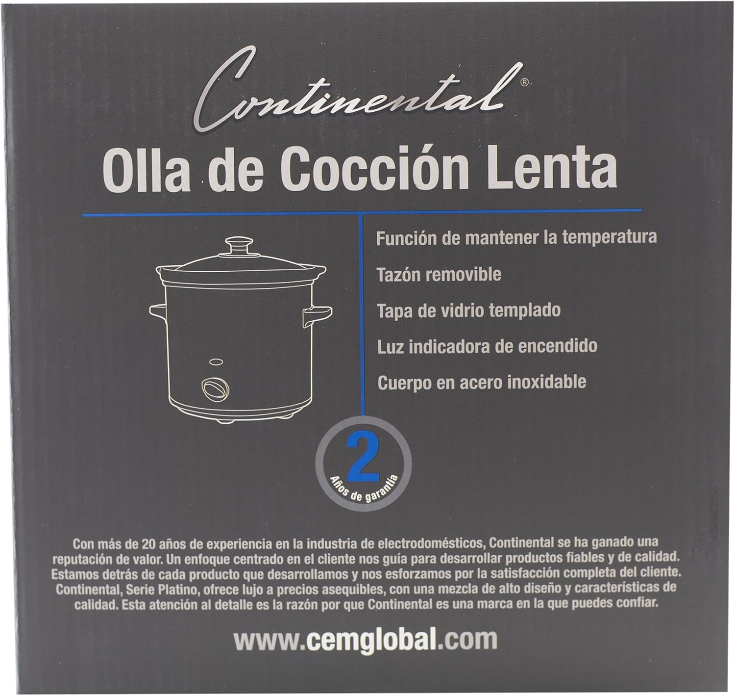 Close-up of the control knob on the Continental Electric CP43729 Slow Cooker