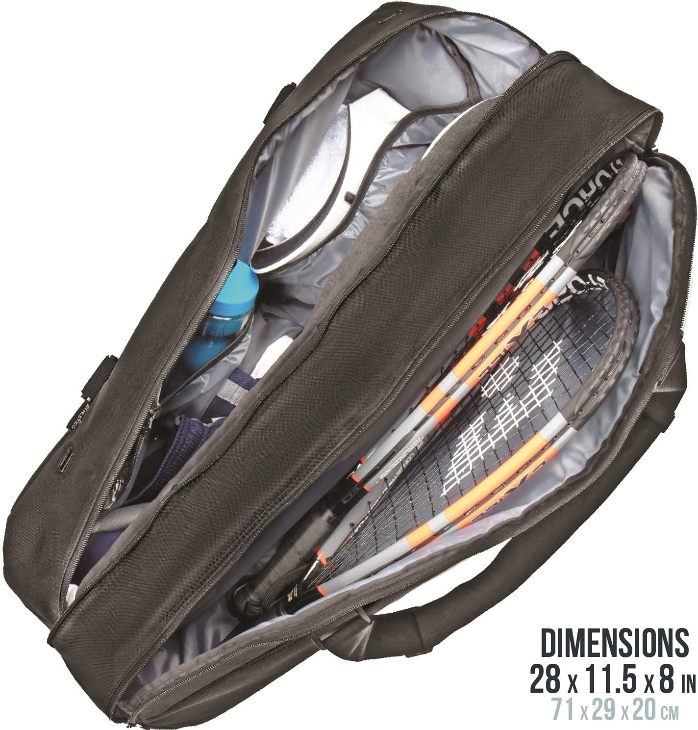 Athletico Tennis Bag and Racketball Bag - Tennis Bags for Women and Men to Hold Tennis Racket, Racquetball Racket, Pickleball Paddles and Other Equipment or Gear (Black) - Image 7