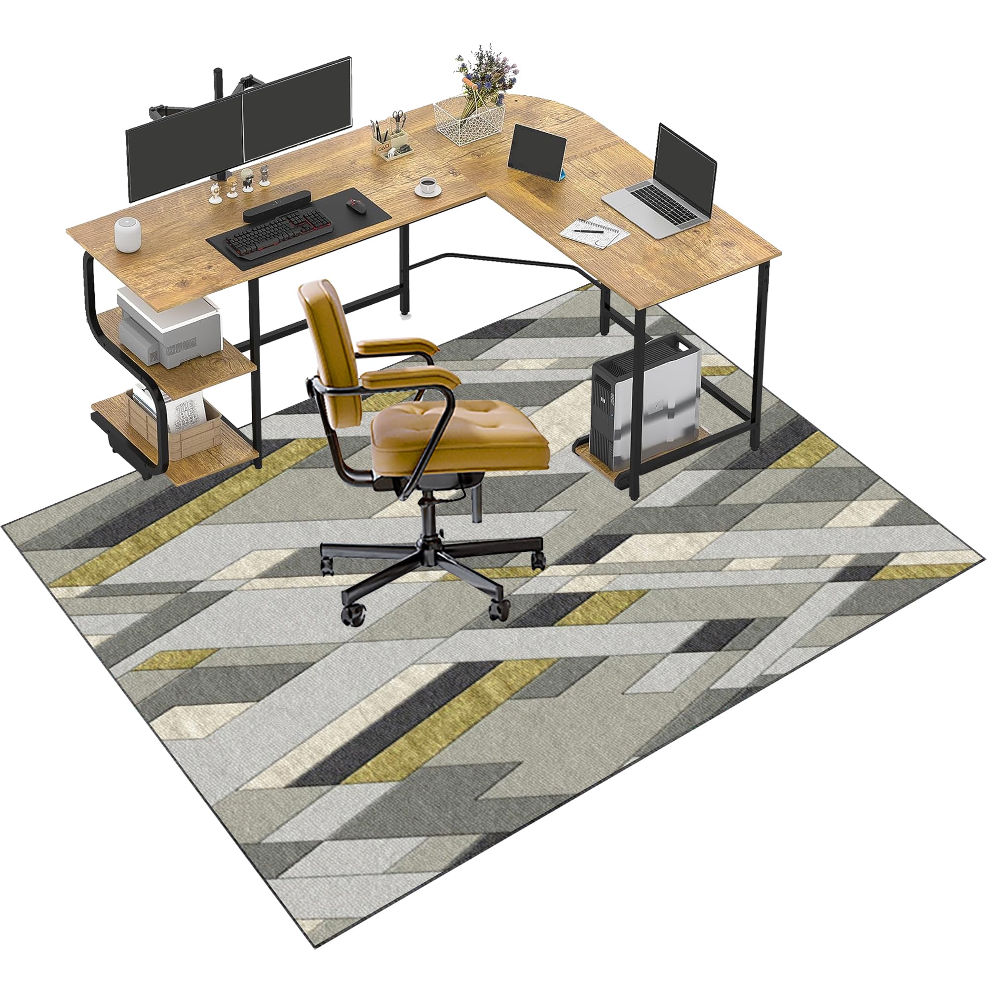 CCTSA 120 x 140 cm Heavy Duty Office Chair Mats for Carpeted and Hardwood Floor - Low Pile Desk Chair Mat - Carpet Protector Chair Mat for Home and Office - Floor Mat for Office Chair Anti-skidding
