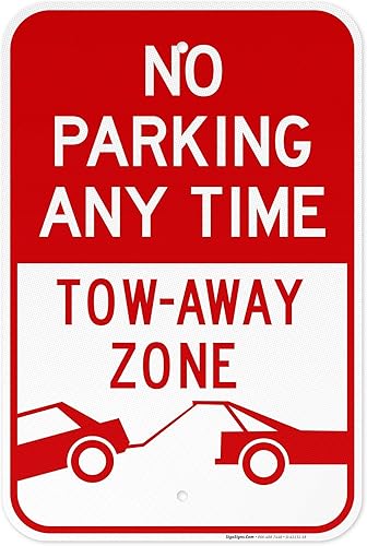 Miniatura 16 de Letrero de "No Parking Any Time", 10 x 14 pulgadas, aluminio 040 libre de óxido, resistente a la decoloración, fabricado en Estados Unidos