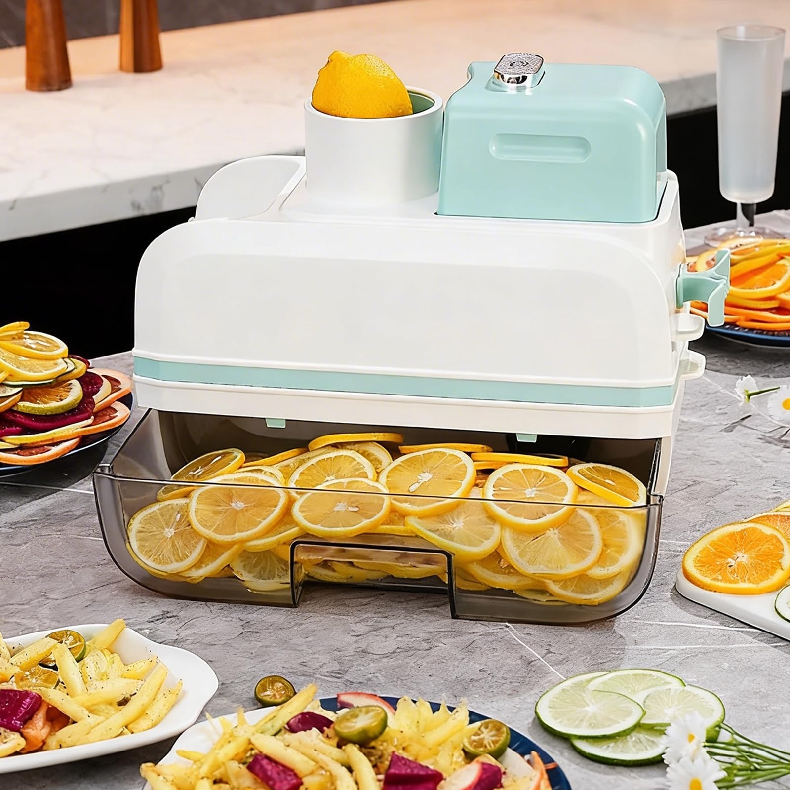 Trancheuse de légumes électrique 100W robot culinaire fruits coupe lisse