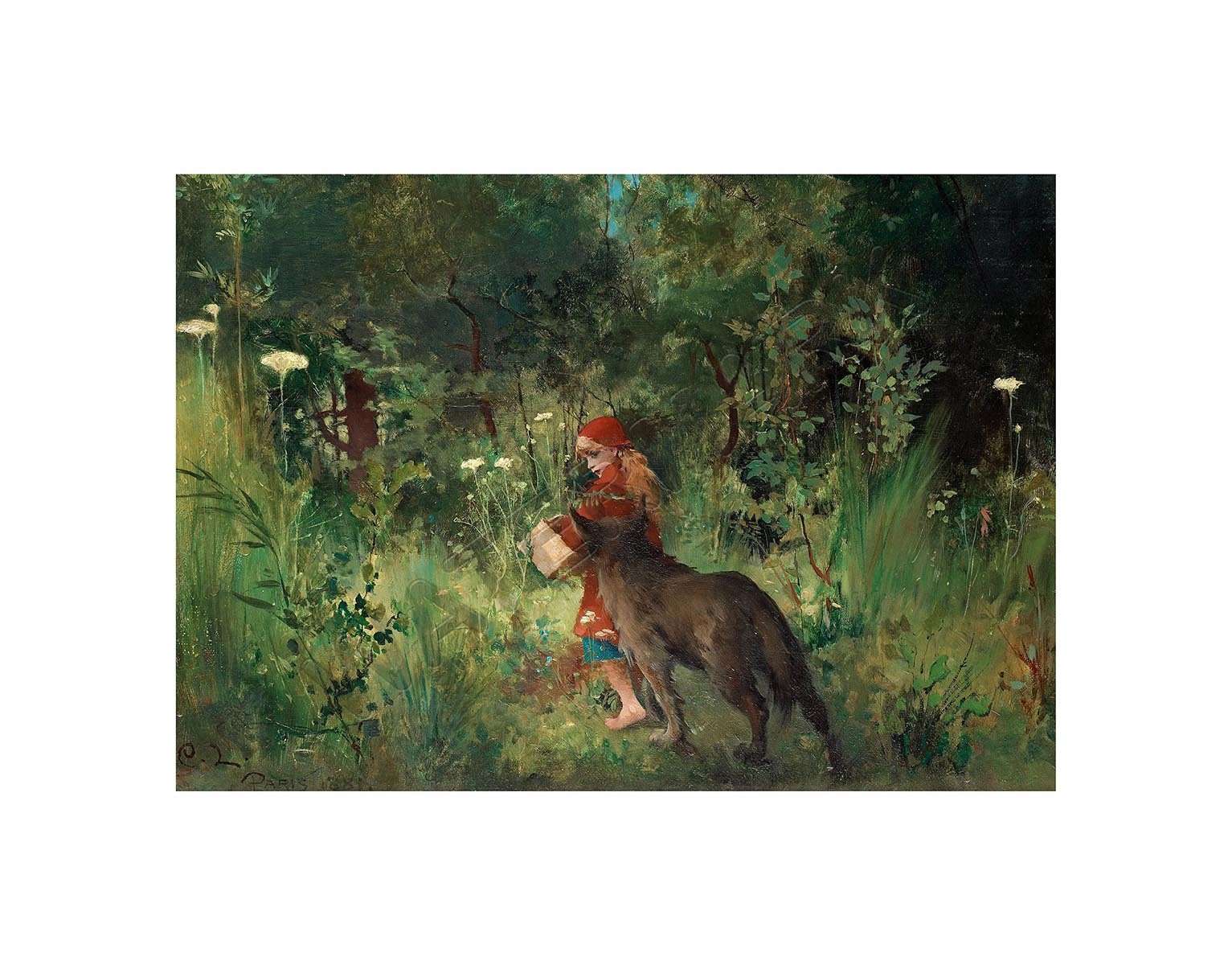 Wee Blue Coo Larsson Little Red Riding Hood Wall Art Print