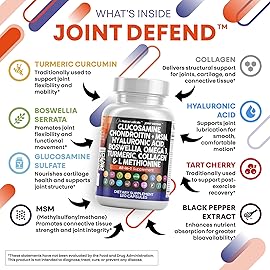 Clean Nutraceuticals Glucosamine Chondroitin MSM 1500mg with Turmeric Curcumin, Collagen, Hyaluronic Acid, Omega 3 - Joint Health Supplement for Men & Women (120 Count (Pack of 2))