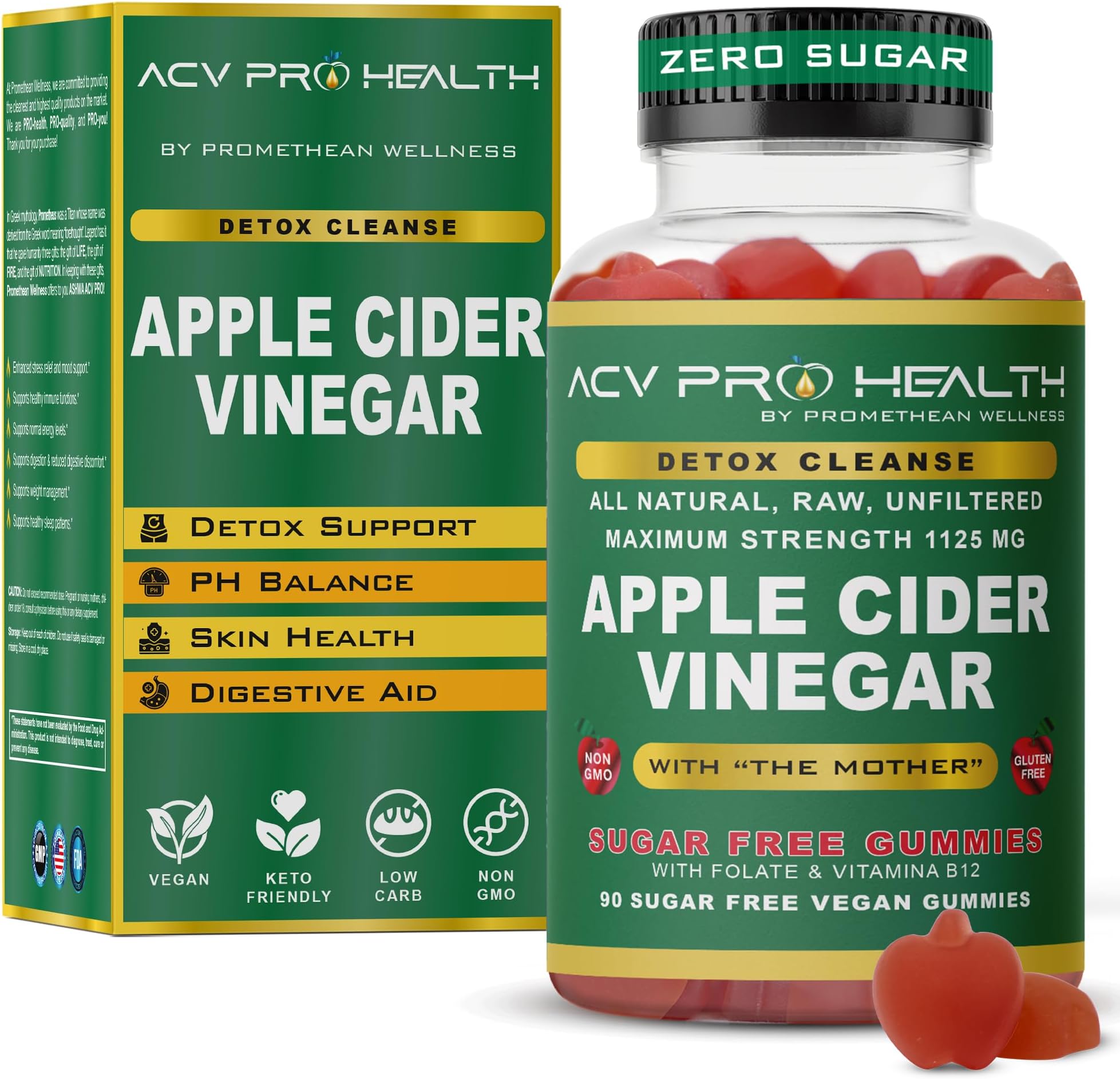 - ACV with Sugar Makes No Sense! Apple Cider Vinegar Gummies Sugar Free Low Carb Advanced Keto Acv Gummies Keto Gummy Detox Cleanse (90 Count)