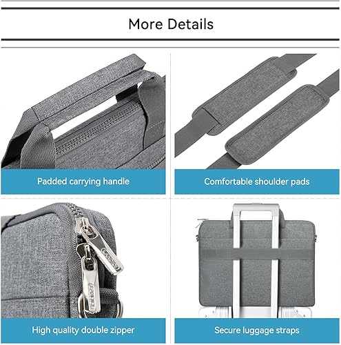 Miniatura 4 de LANDICI Funda protectora de 360 para laptop de 15.6 a 16 pulgadas con correa para el hombro, funda impermeable para MacBook Pro 16, Acer HP, Lenovo,