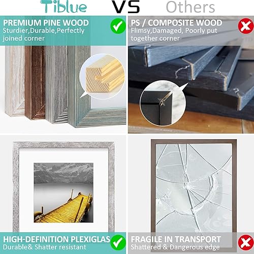 Vista 54 de Portarretratos de 12 x 12 pulgadas, color blanco, hecho de madera maciza, fotos de 10 x 10 u 8 x 8 pulgadas con paspartú o 12 x 12 pulgadas sin