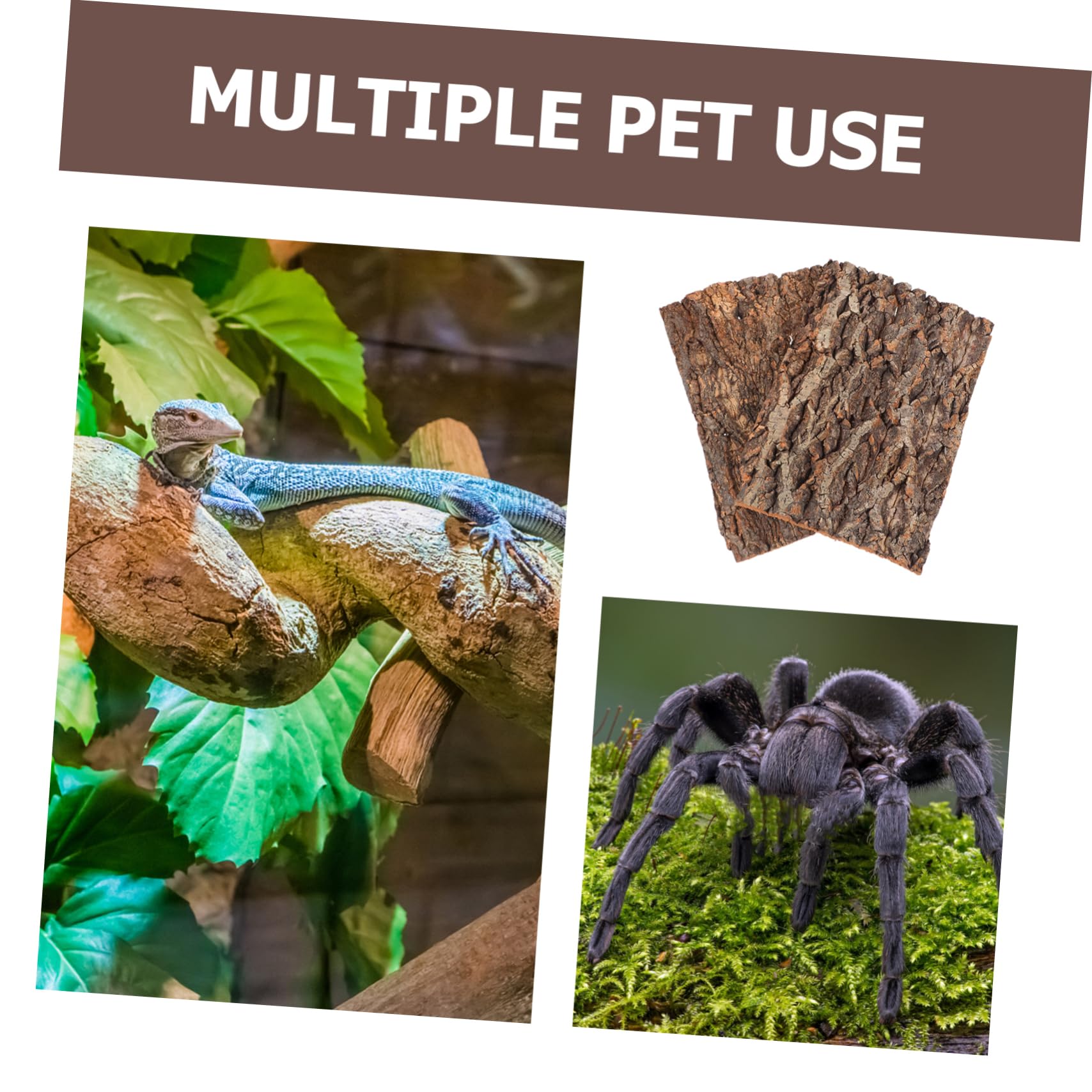 PartyKindom 2Pcs Natural Tree Bark Reptile Platform for Terrarium Decor Climbing Tree Bark for Snakes Lizards Spiders and Tortoises Durable and Safe Habitat Accessories - Image 3