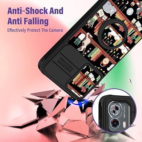 Miniatura 3 de Funermei Funda 2 en 1 para Motorola Moto G 5G 2023 para mujeres y niñas, bonita funda de teléfono con diseño de gato Kawaii femenino de dibujos