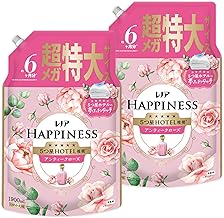 Lenor Happiness Yume Fuwa Touch Fabric Softener, Antique Rose, Refill Pack, 64.2 fl oz (1,900 mL) x 2 Bags