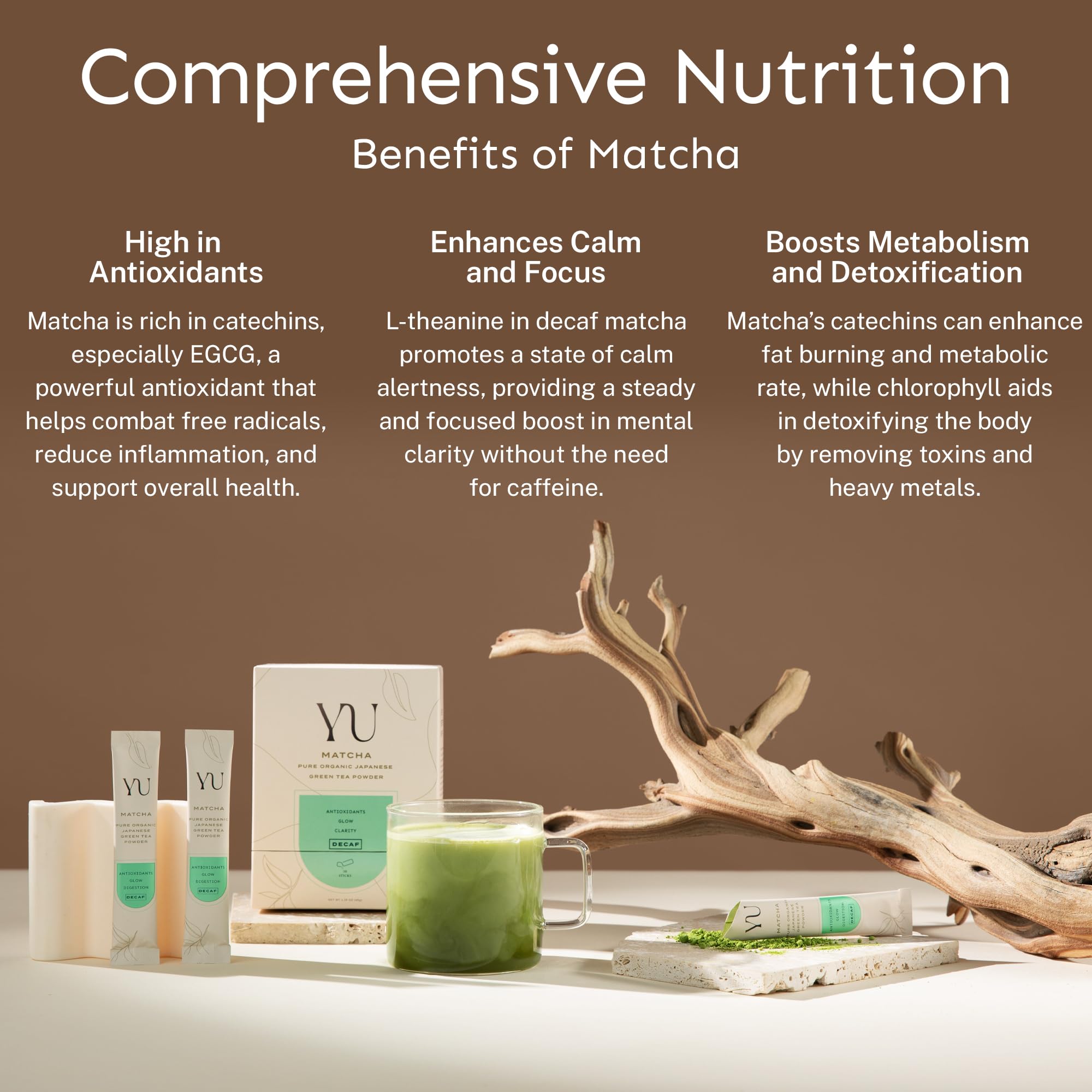 Yu Tea Organic Decaf Matcha Powder Ceremonial Grade 50 Servings Rich in Antioxidants L-Theanine Low Caffeine Unsweetened Grade — view 8