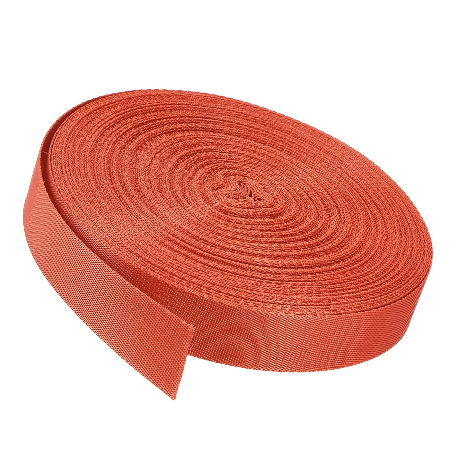 Unifizz Flat Nylon Webbing Strap – 1 Inch x 30 Yards Orange Red, Abrasion-Resistant for Pet Leashes, Bag Handles, Furniture Repair & Garden Ties