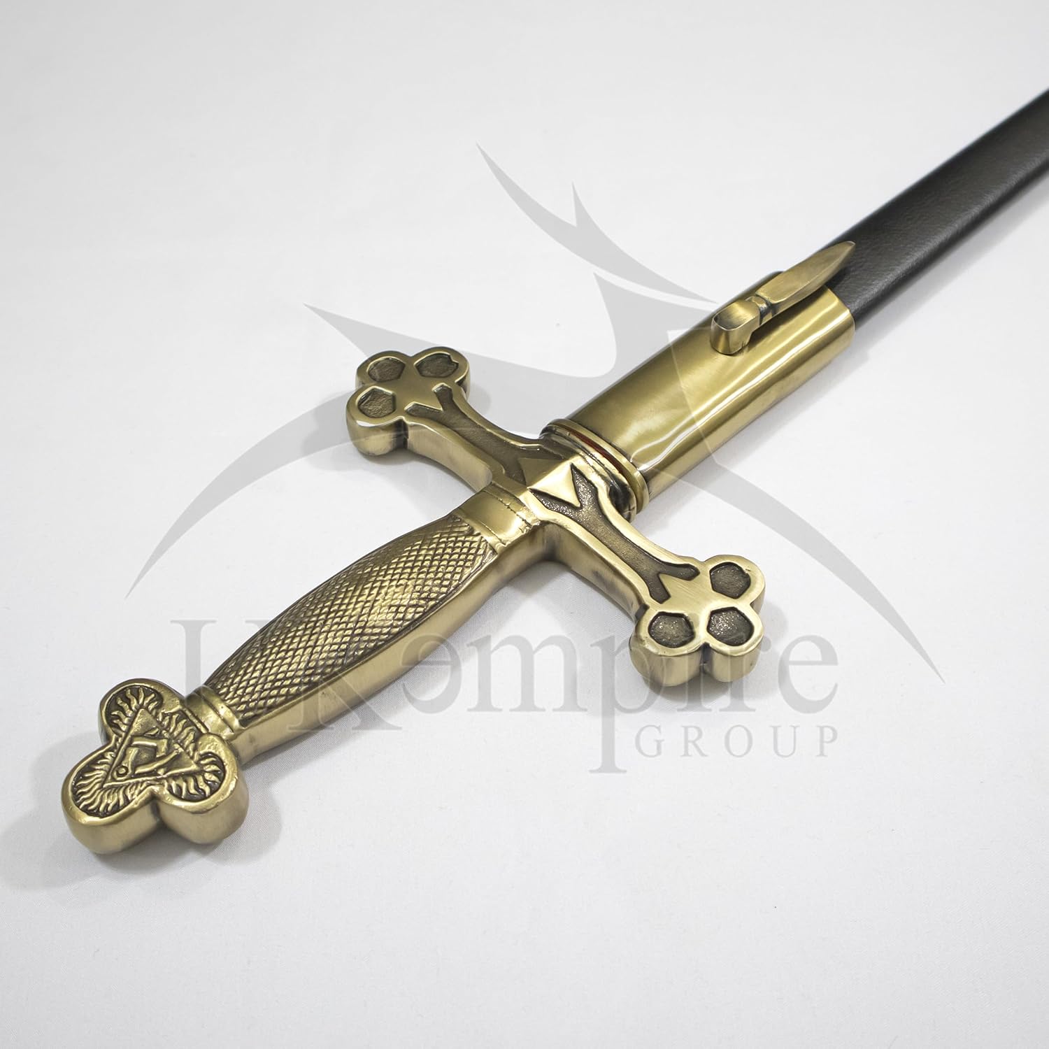 Premium Masonic Fellow Craft (Square & Compass) Sword, Scabbard & Leather Case Set of 3 – Freemason Daggers