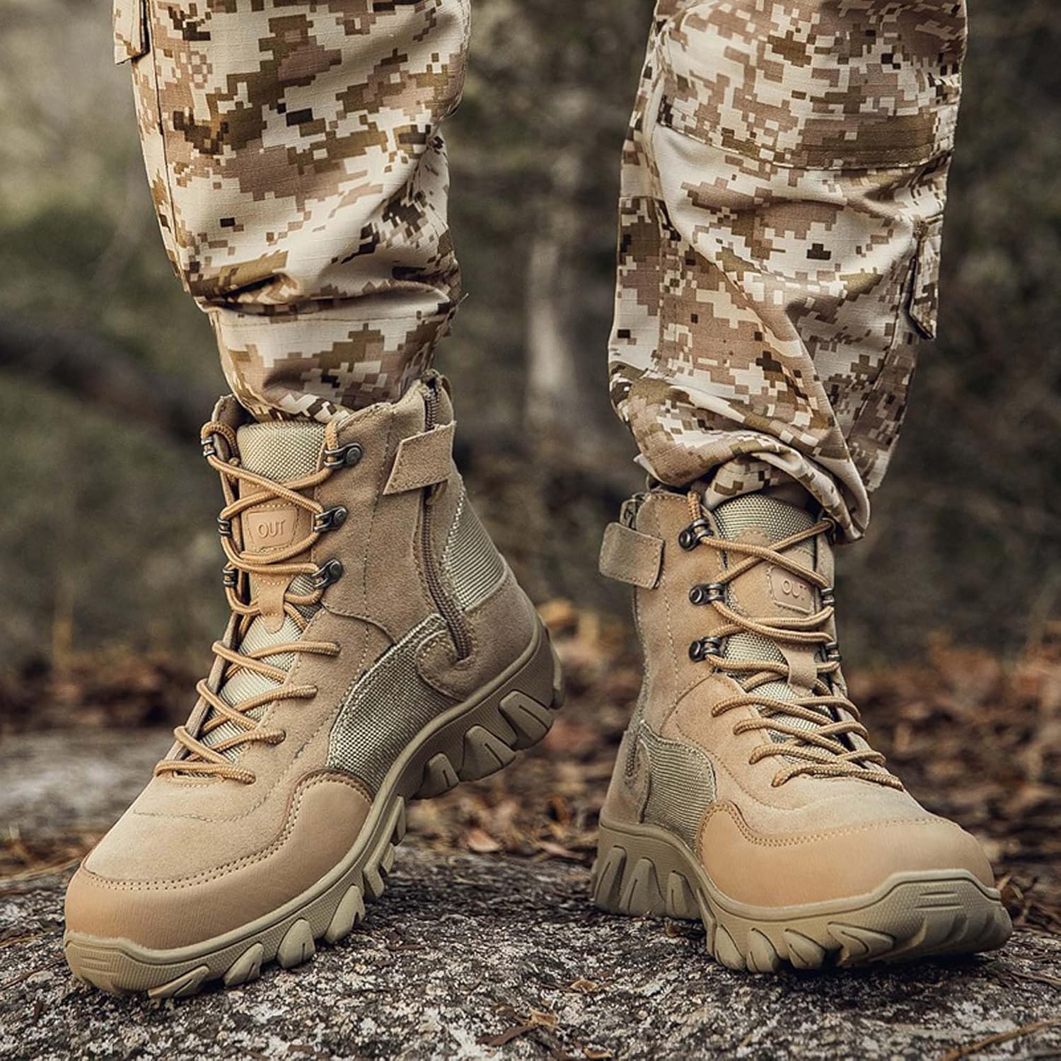 Men's Tactical Hiking Boots Outdoor Off-Road Training Mountain Climbing Jungle Combat Desert Military Boots Anti-Slip Outdoor Motorcycle Shoes Casual Sports Shoes
