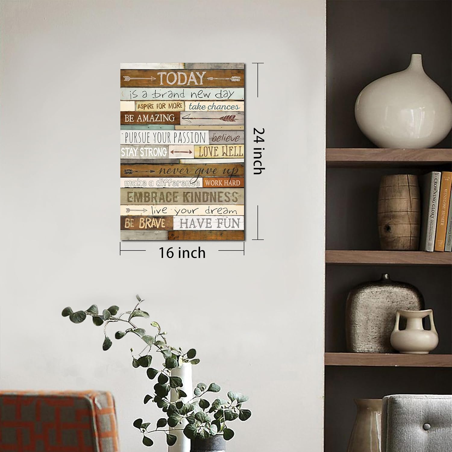 Inspiration Wall Art for Office Quotes Theme Wall Decor for Women Motivational Canvas Prints Framed Wall Art for Bathrooms Motivational Modern Canvas Art Wall Decor Office Size 16 x 24 Inch