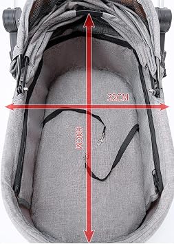 Dog Stroller Pet Stroller Pet Dog and Cat Stroller, 4 Wheels, Folding Carrier for Small and Medium Size Dog and Cat Travel Waterproof Puppy Stroller (Grey)
