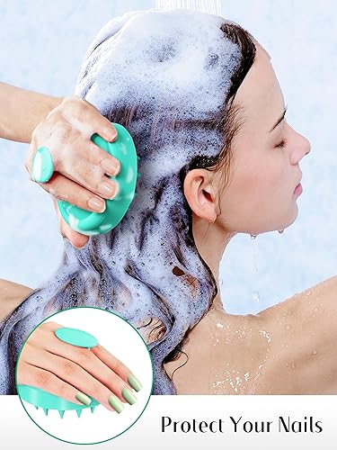 Miniatura 10 de HEETA Paquete de 2 masajeadores de cuero cabelludo para el crecimiento del cabello, cerdas de silicona suaves para eliminar la caspa y aliviar la