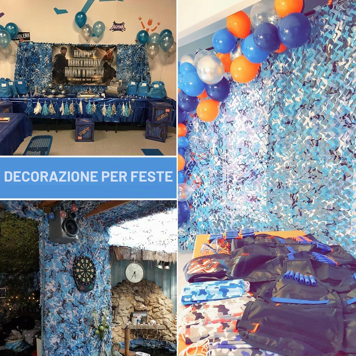 NEWFUN 5x4M Rete Mimetica Ombreggiante, Telo Mimetico Ombreggiante, per la Caccia, il Campeggio, la Foresta, il Giardino e Altre Scene, Militare