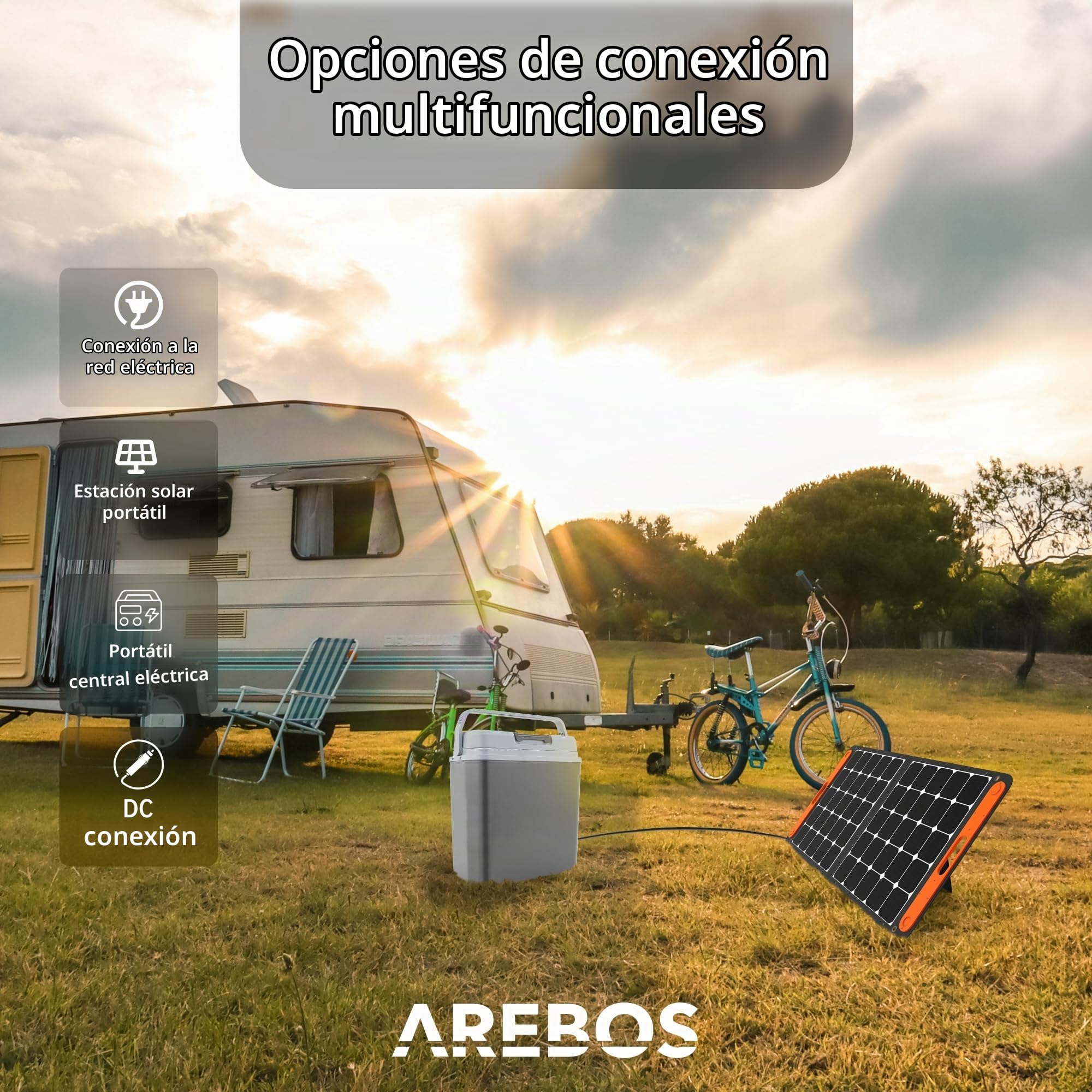 Nevera termoeléctrica Arebos de 20 l con Modo Eco | Nevera eléctrica y Calentador | 12/230 V para Coche y Enchufe | Mininevera Antracita