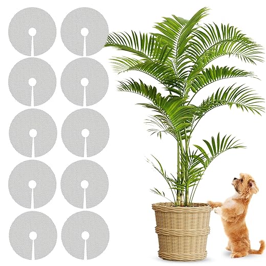 10Pcs 11.8 Inch Plant Pot Cover from Cats, Indoor Plant Protector from Animals, Cuttable Flower Pots Cover to Keep Dogs Out