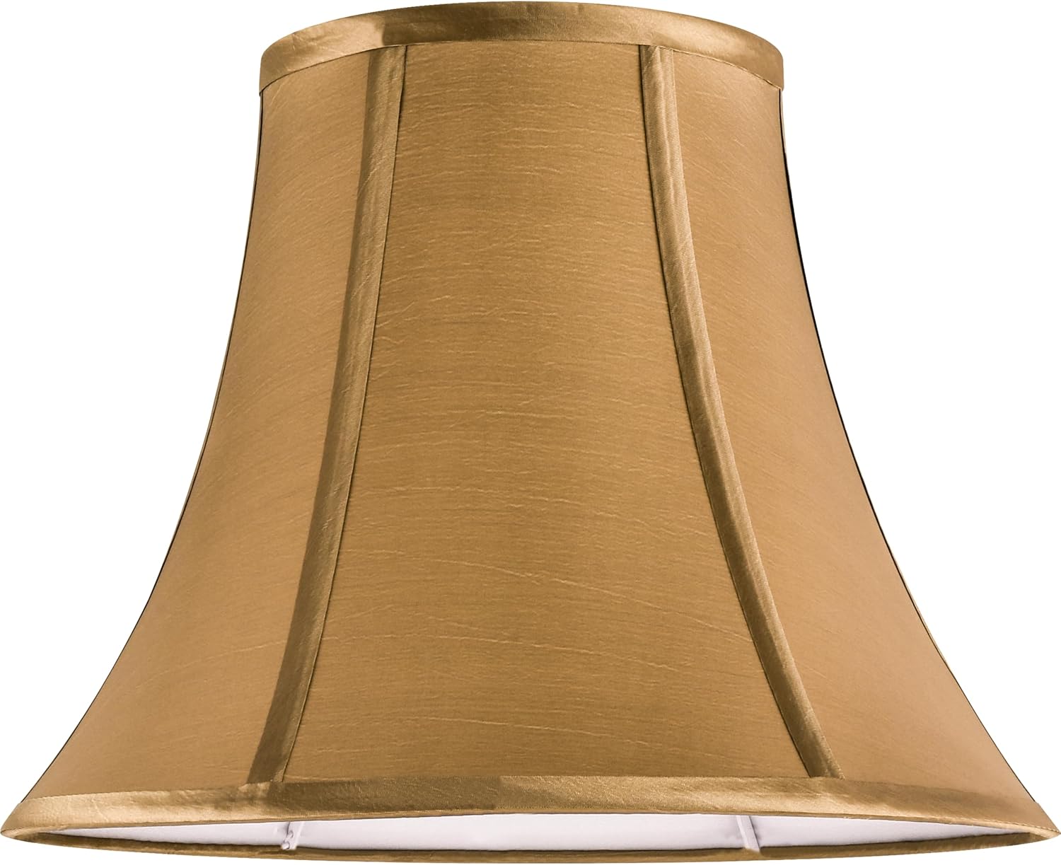 Light Gold Bell Lamp Shades Set of 2 Medium LampShade 6.7``Top x 13``Bottom x 10``High(Spider) Traditional Lamp shades for Table & Bedside Lamp - Hand Crafted Shade Replacement