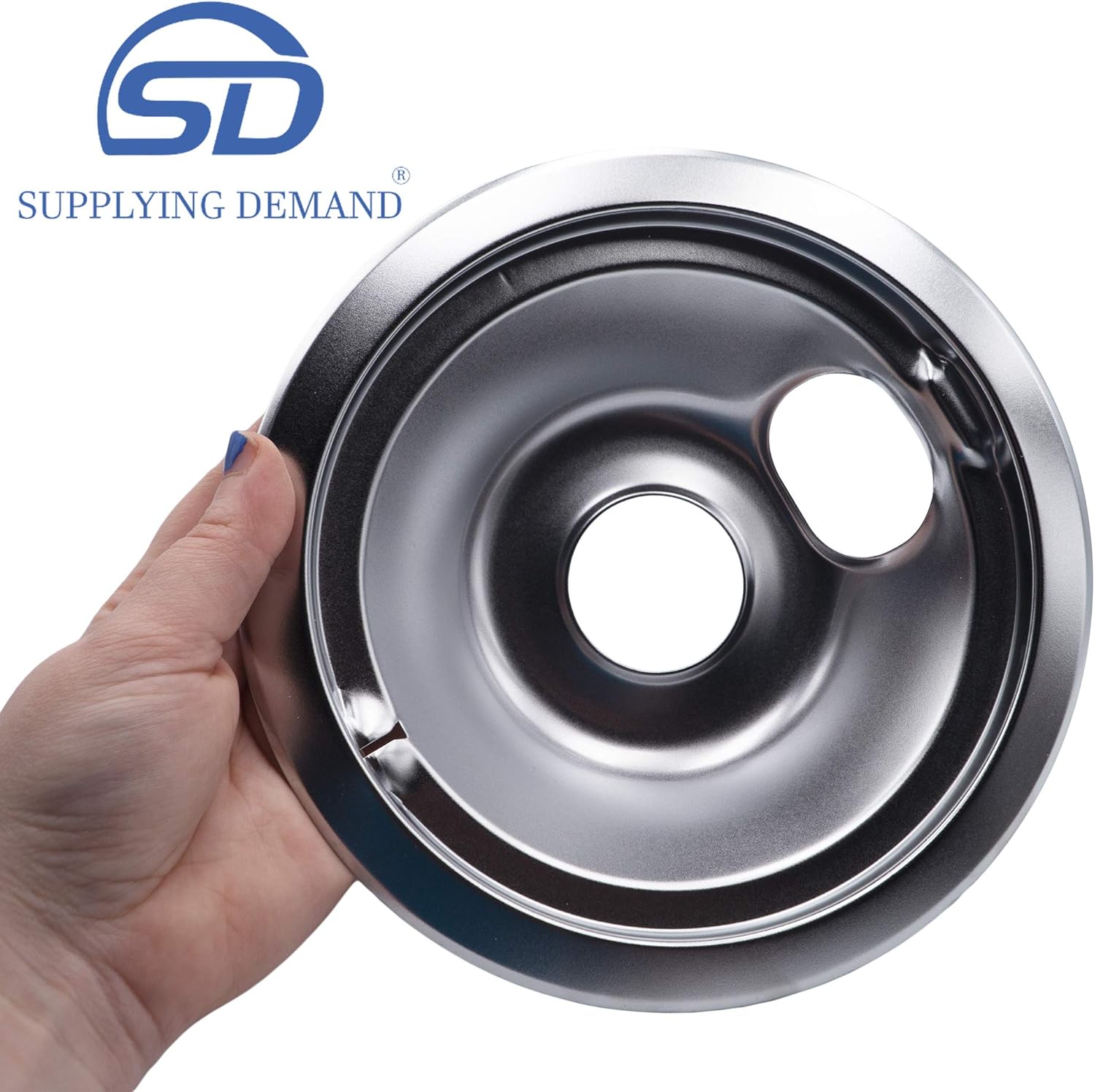 Supplying Demand WB31M15 WB31M16 4 Piece Electric Range Chrome Drip Pan Replacement Set Model Specific Not Universal