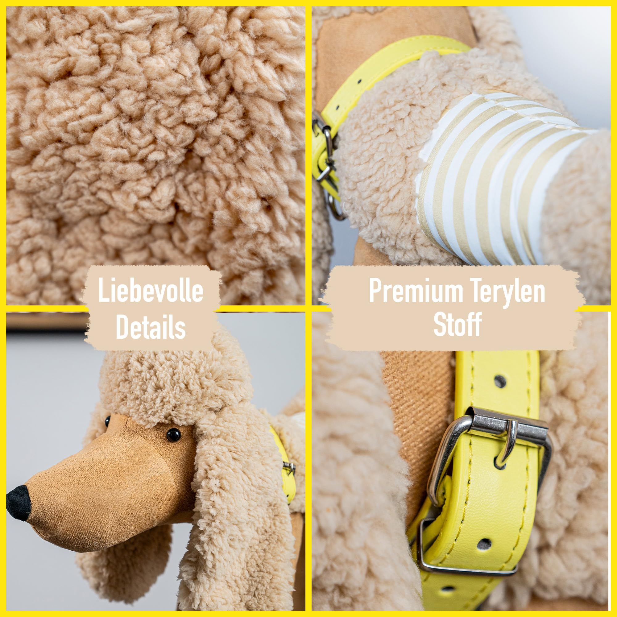 Happy Lamps Bello der Pudel LED-Stehampe 126 cm, Kinderzimmer Deko | handgefertigt, kindersicher, ideal fürs Kinderzimmer, Geschenkidee