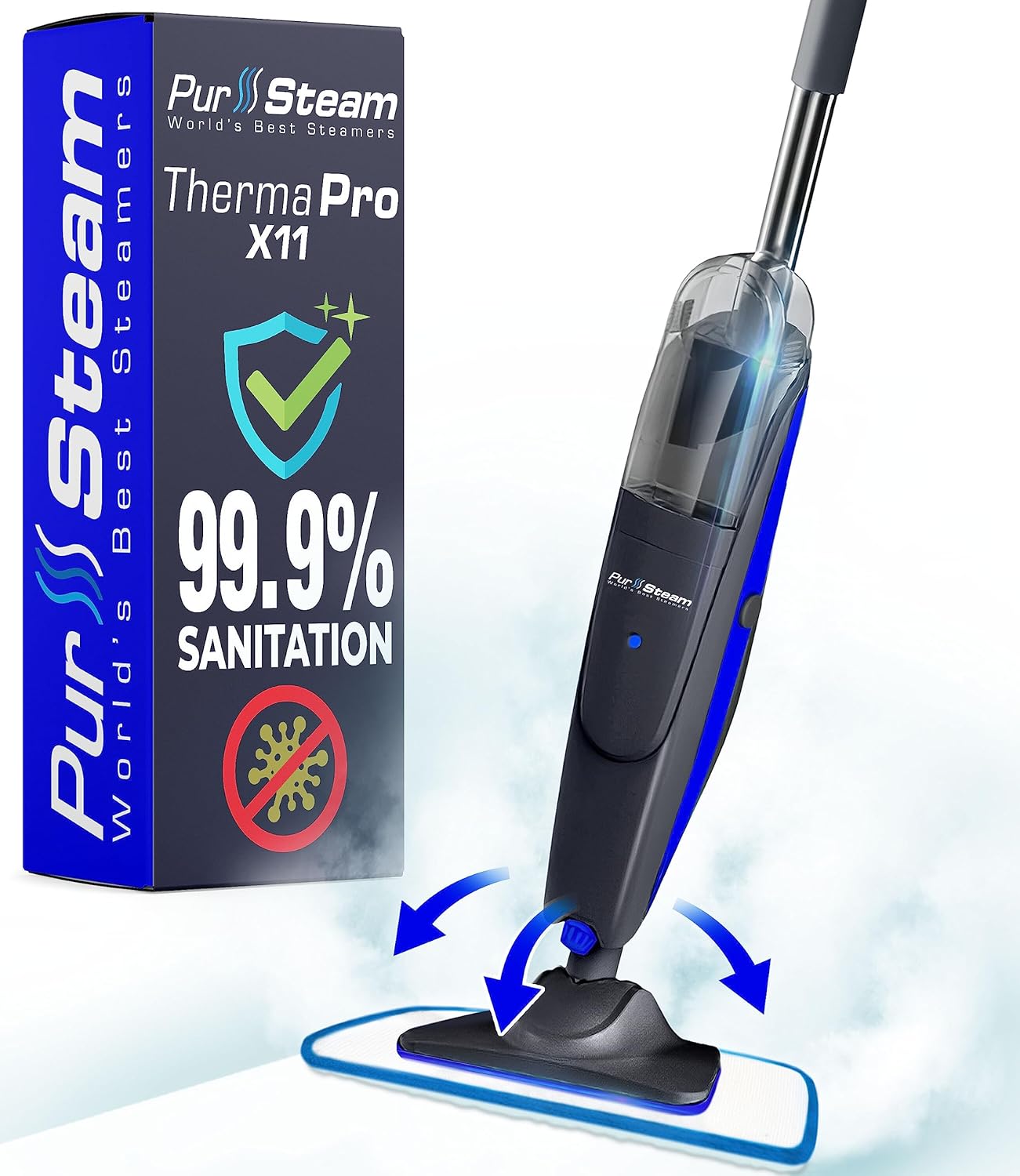 PurSteam Steam Mop Cleaner, Steam Mops for Floor Cleaning Hardwood/Tiles/Vinyl