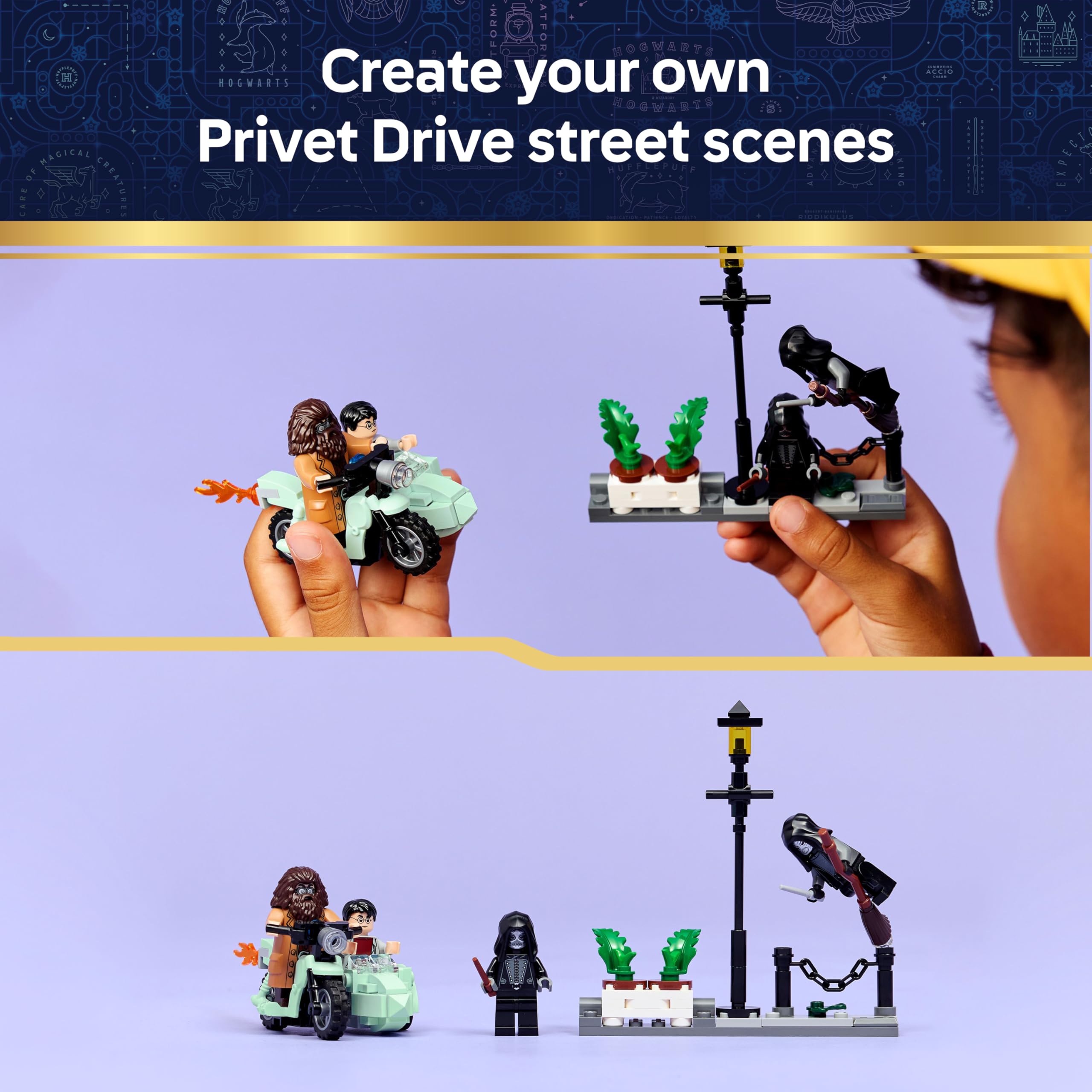 LEGO Harry Potter Hagrid & Harry's Privet Drive Escape, Motorbike Toy with 4 Minifigures incl. 2 Death Eaters - Image 4