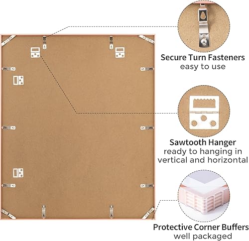 Miniatura 207 de Fun Memories Portarretratos de metal de 16 x 20 pulgadas con paspartú de 11 x 14 pulgadas, acabado de aluminio cepillado, parte delantera de vidrio