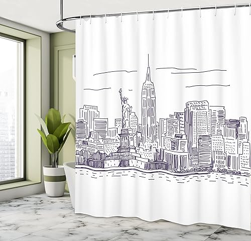 Vista 58 de Ambesonne, cortina de ducha cuatro estaciones