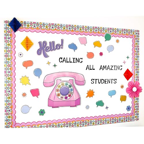 Miniatura 7 de Happily Ever Elementary Retro Remix 39 pies de olas cálidas bordes para tablón de anuncios, borde festoneado rosa, naranja y amarillo para fiestas,