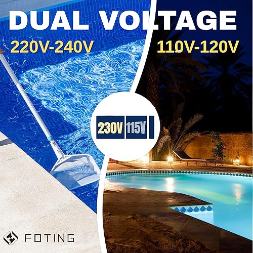 Miniatura 4 de FOTING Bomba de piscina interiorsobre el suelo, autorecortable (voltaje dual, 2HP, 6800GPH, 115V230V) Conectores de entrada NPT de 1.5" y 2"