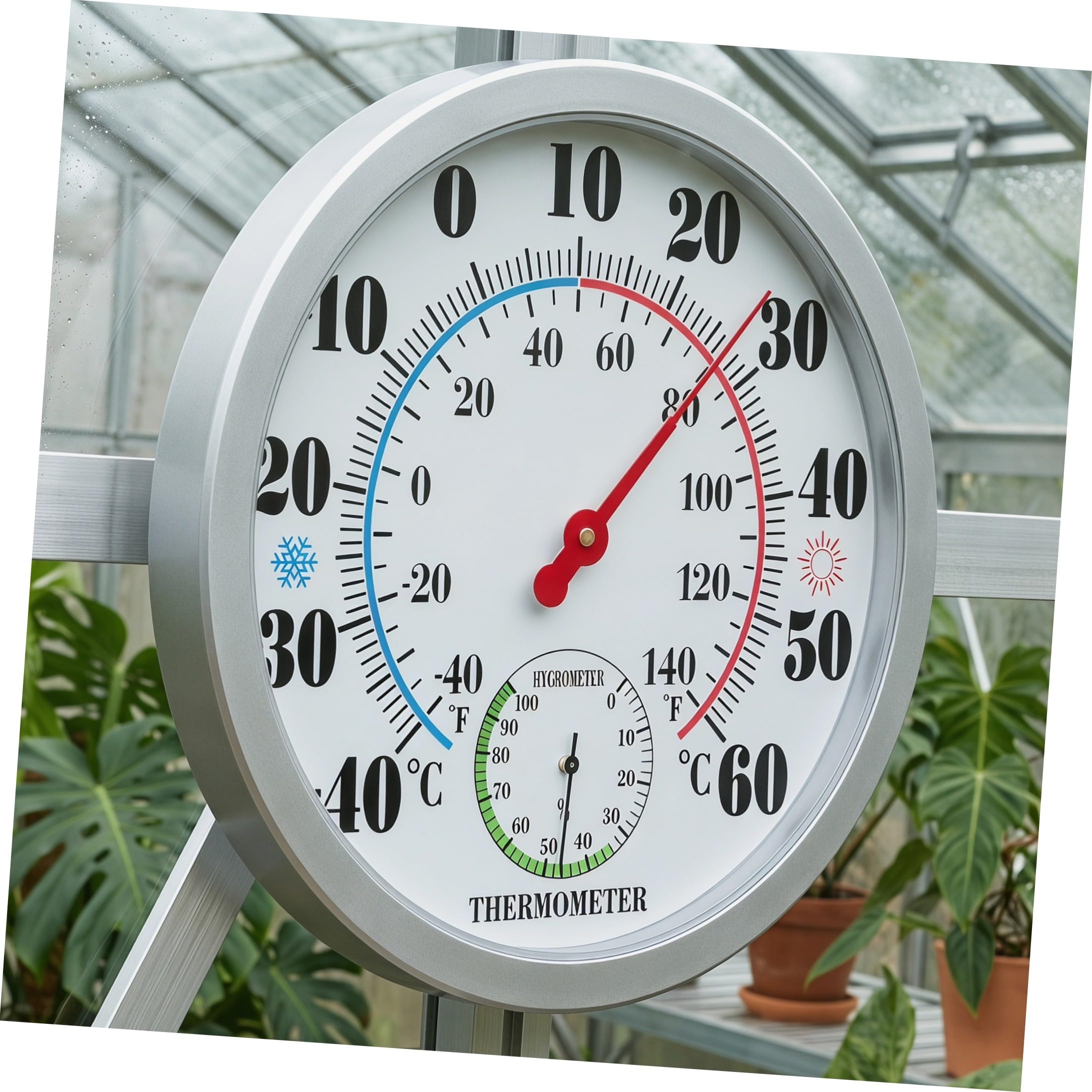 POPETPOP Igrometro Termometro da Parete per Interni Bianco in Plastica Abs Display Chiaro, Design Compatto Moderno per Soggiorni e Saune