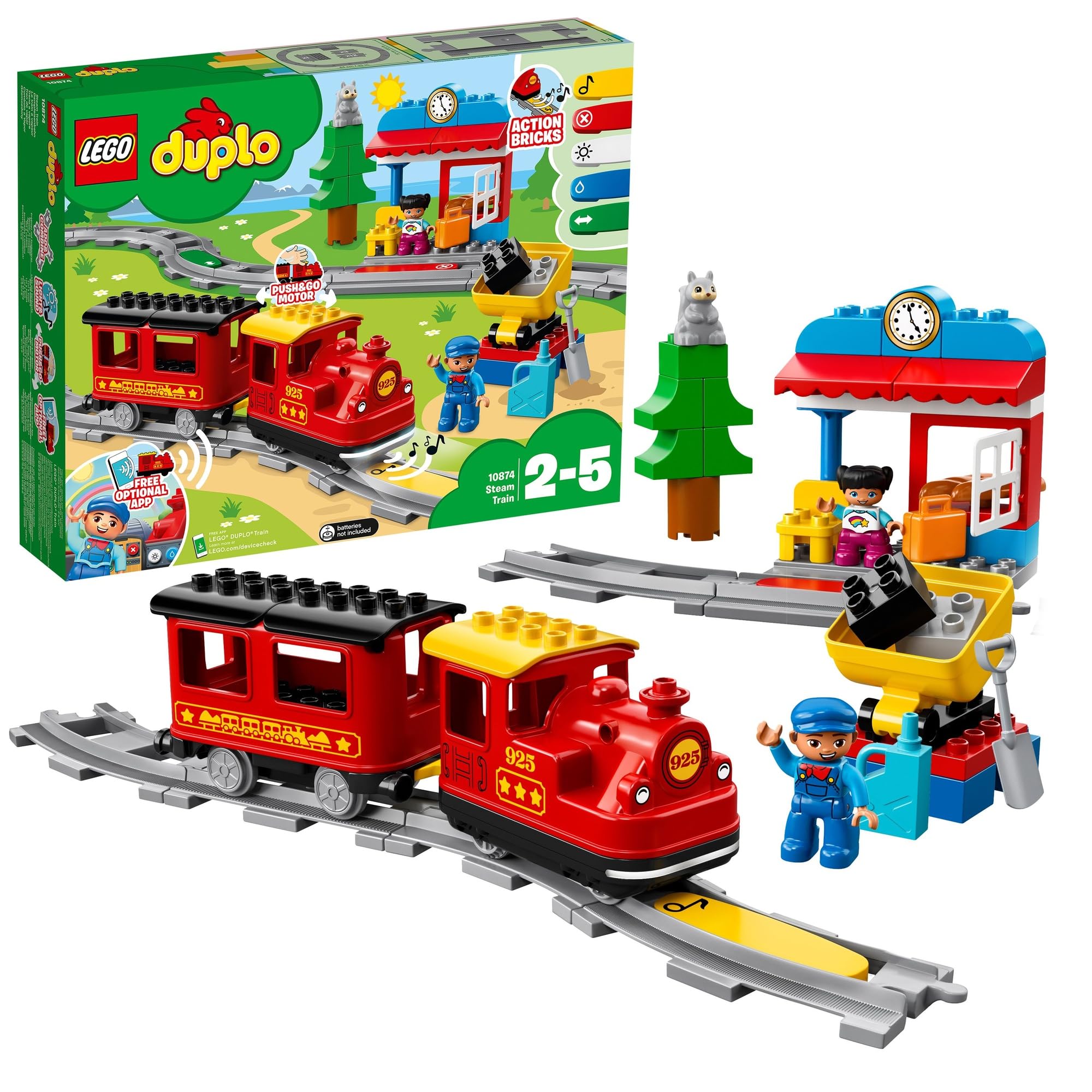 LEGO duplo 10874 You Are The Conductor! Push and Go Locomotive Deluxe, Toy, Toddler Blocks, Train, Boys, Girls, Ages 2 - 5 Years Old