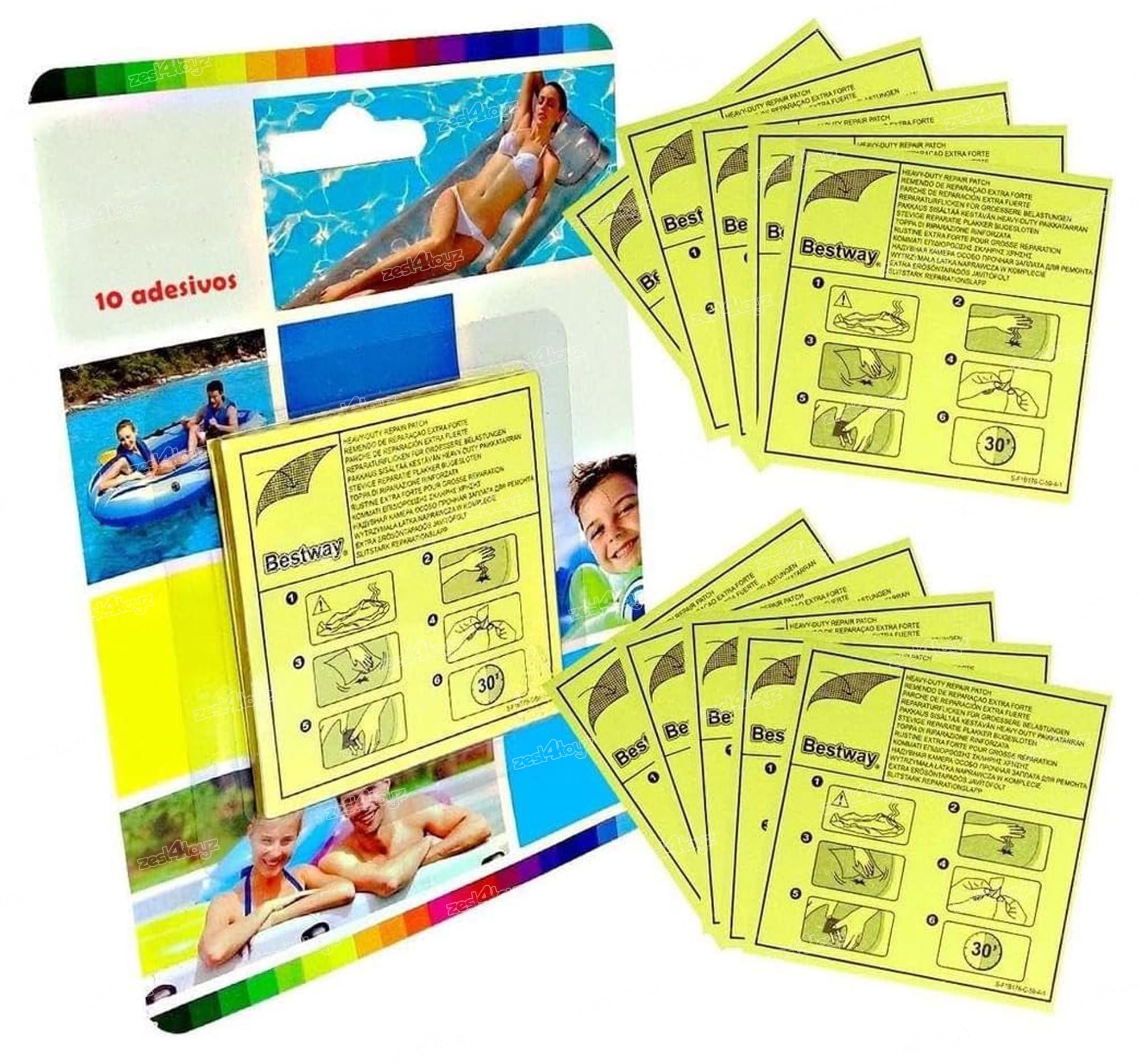 Zest 4 Toyz Adhesive Vinyl Plastic Repair Patch Swimming Pool Bath Tub and Inflatable Toys Puncture Quick Fix for Pool Leaks (B0D54FVVRH) Amazon Price History, Amazon Price Tracker