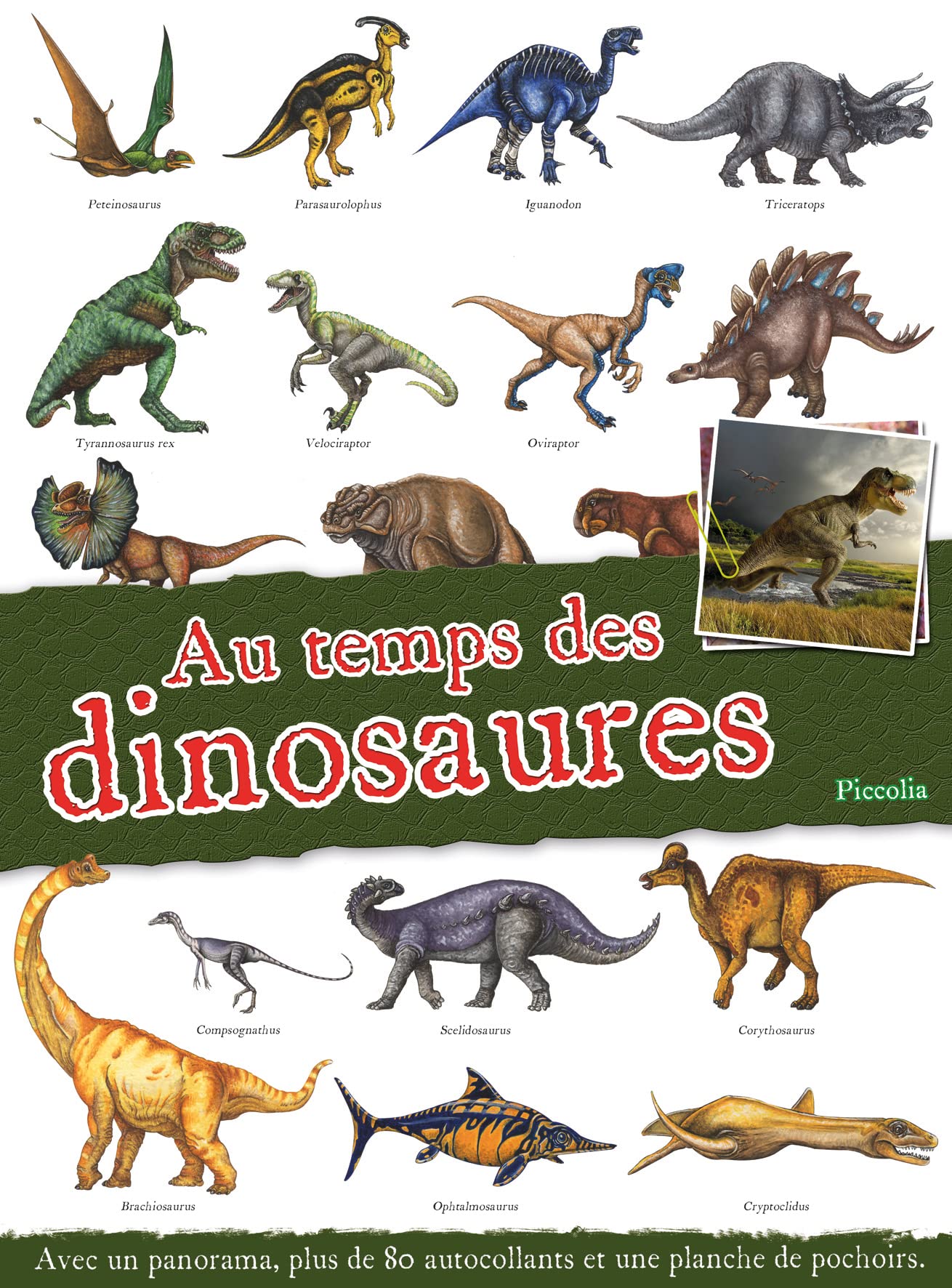 Au temps des dinosaures: Avec un panorama, plus de 80 autocollants et une planche de pochoirs