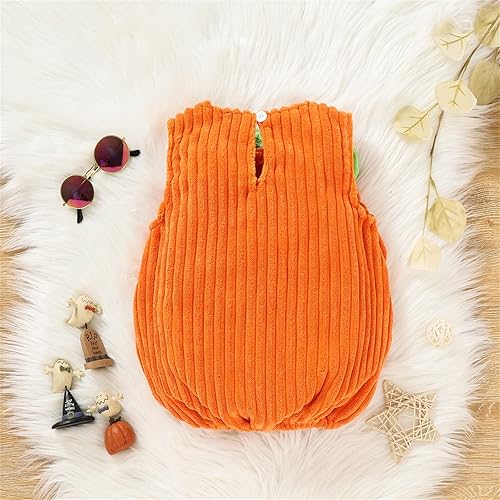 Miniatura 2 de Disfraz de Halloween para bebé, sin mangas, lindo chaleco de calabaza + sombrero, conjunto unisex para niños y niñas, lindo traje de calabaza