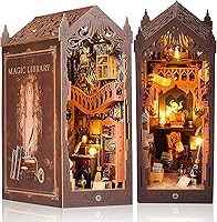 Vista 6 de Suruim - Kit de manualidades para rincón de libros, rompecabezas para sujetalibros, miniatura, biblioteca, estante de libros, inserto